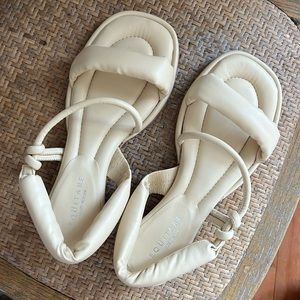 Cream Padded Strap Women's Sandals